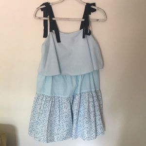 Blue multi-tiered dress